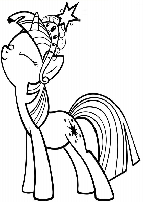 Kolorowanka dumna Twilight Sparkle w koronie